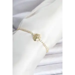 Pirinç Gold Renk Deniz Kabuğu Model Su Yolu Kadın Bileklik