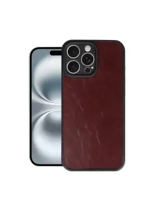 Apple İphone 16 Pro Max Kılıf Aras Deri Kapak - Bordo