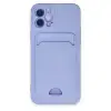 Apple İphone 12 Kılıf Kelvin Kartvizitli Silikon - Lila