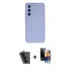 ieg™ Galaxy A34 5G Kılıf Ahenk Serisi - Siyah 3D Antistatik Mat Seramik Nano Ekran Koruyucu + Valdez Metal Kamera Lens - SH