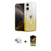 ieg™ iPhone 11 Kılıf Eksen Minimal Özel Seri - Siyah Buffer Cam Ekran Koruyucu + Pers Alüminyum Kamera Lens - YL