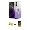 ieg™ iPhone 11 Kılıf Eksen Minimal Özel Seri - Siyah Buffer Cam Ekran Koruyucu + Rainbow Kamera Lens Koruma Cam - KI