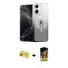 ieg™ iPhone 11 Kılıf Eksen Minimal Özel Seri - Siyah Buffer Cam Ekran Koruyucu + Rainbow Kamera Lens Koruma Cam - KI