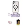 ieg™ iPhone 11 Kılıf Eksen Özel Seri - Siyah Buffer Cam Ekran Koruyucu + Pers Alüminyum Kamera Lens - KI