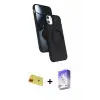 ieg™ iPhone 11 Kılıf İz Işık Koleksiyonu - Siyah Bilvis 5in1 3D Magic Cam Ekran Koruyucu + Rainbow Kamera Lens Koruma Cam - KI