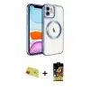 ieg™ iPhone 11 Kılıf Nova Işık Özel Seri - Siyah Buffer Cam Ekran Koruyucu + Rainbow Kamera Lens Koruma Cam - KI