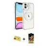ieg™ iPhone 11 Kılıf Nova Işık Özel Seri - Siyah Buffer Cam Ekran Koruyucu + Rainbow Kamera Lens Koruma Cam - KI