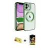 ieg™ iPhone 11 Kılıf Nova Işık Özel Seri - Siyah Buffer Cam Ekran Koruyucu + Rainbow Kamera Lens Koruma Cam - KI