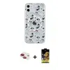 ieg™ iPhone 11 Kılıf Pusula Form - Siyah Buffer Cam Ekran Koruyucu + Pers Alüminyum Kamera Lens - KI