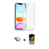 ieg™ iPhone 11 Kılıf Siluet Minimal Prime - Siyah Buffer Cam Ekran Koruyucu + Pers Alüminyum Kamera Lens - LT