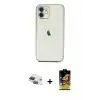 ieg™ iPhone 11 Kılıf Vadi Minimal - Siyah Buffer Cam Ekran Koruyucu + Pers Alüminyum Kamera Lens - LT