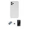 ieg™ iPhone 11 Pro Kılıf Zirve Modern Özel Seri - Siyah 3D Antistatik Hayalet Cam Ekran Koruyucu + Shine Kamera Lens Koruma Cam - SH