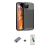 ieg™ iPhone 11 Pro Max Kılıf Eksen Form Prime - Şeffaf Pasifik Cam Ekran Koruyucu + Shine Kamera Lens Koruma Cam - SH