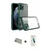 ieg™ iPhone 11 Pro Max Kılıf Nova Asil Özel Seri - Şeffaf Pasifik Cam Ekran Koruyucu + Rainbow Kamera Lens Koruma Cam - GD