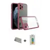 ieg™ iPhone 11 Pro Max Kılıf Nova Asil Özel Seri - Siyah Polymer Nano Ekran Koruyucu + Rainbow Kamera Lens Koruma Cam - GD