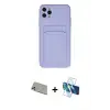 ieg™ iPhone 11 Pro Max Kılıf Vadi Çizgi Prime - Siyah 3D Antistatik Cam Ekran Koruyucu + Rainbow Kamera Lens Koruma Cam - GD