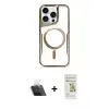 ieg™ iPhone 11 Pro Max Kılıf Yadigar Klasik Özel Seri - Siyah Mat Seramik Nano Ekran Koruyucu + Kamera Lens Koruma Cam - SF