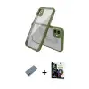 ieg™ iPhone 12 Mini Kılıf Nova Asil Özel Seri - Şeffaf Temperli Cam Ekran Koruyucu + Shine Kamera Lens Koruma Cam - MI