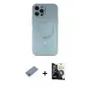 ieg™ iPhone 12 Pro Max Kılıf Akış Minimal Özel Seri - Şeffaf Temperli Cam Ekran Koruyucu + Shine Kamera Lens Koruma Cam - GI