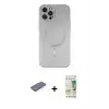 ieg™ iPhone 12 Pro Max Kılıf Akış Minimal Özel Seri - Siyah 20D Premium Cam Ekran Koruyucu + Renkli Kamera Lens Koruma Cam - MI