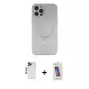 ieg™ iPhone 12 Pro Max Kılıf Akış Minimal Özel Seri - Siyah Joko 5D Cam + Shine Kamera Lens - LT