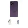 ieg™ iPhone 12 Pro Max Kılıf Akış Minimal Özel Seri - Siyah Joko Magic 5D Cam + Shine Kamera Lens - GD
