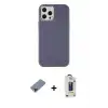 ieg™ iPhone 12 Pro Max Kılıf Çekirdek Çizgi - Siyah Bilvis Hayalet Cam Ekran Koruyucu + Metal Kamera Lens Koruma Cam - SH