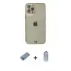 ieg™ iPhone 12 Pro Max Kılıf Eksen Minimal Koleksiyonu - Siyah Joko Magic 5D Cam + Shine Kamera Lens Koruma Cam - GI