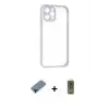ieg™ iPhone 12 Pro Max Kılıf Nova Asil Özel Seri - Siyah Joko Magic 5D Hayalet Cam + Shine Kamera Lens Koruma Cam - SH