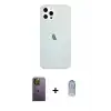 ieg™ iPhone 12 Pro Max Kılıf Nova Çizgi - Siyah Joko Magic 5D Cam + Neon Fosforlu Kamera Lens - SI