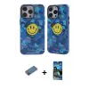 ieg™ iPhone 12 Pro Max Kılıf Nova Doku Koleksiyonu - Siyah 34D Izgaralı Cam + Shine Kamera Lens Koruma Cam - GD