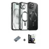 ieg™ iPhone 12 Pro Max Kılıf Nova Işık Özel Seri - Şeffaf Temperli Cam Ekran Koruyucu + Metal Kamera Lens Koruma Cam - KI