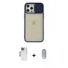 ieg™ iPhone 12 Pro Max Kılıf Vadi Çizgi - Siyah Joko Magic 5D Cam + Shine Kamera Lens - LT