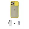 ieg™ iPhone 12 Pro Max Kılıf Vadi Çizgi - Siyah Joko Magic 5D Cam + Shine Kamera Lens - LT