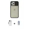ieg™ iPhone 12 Pro Max Kılıf Vadi Çizgi - Siyah Joko Magic 5D Cam + Shine Kamera Lens - LT