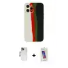 ieg™ iPhone 12 Pro Max Kılıf Yadigar Çizgi - Siyah Joko 5D Cam + Shine Kamera Lens - LT
