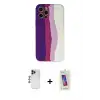ieg™ iPhone 12 Pro Max Kılıf Yadigar Çizgi - Siyah Joko 5D Cam + Shine Kamera Lens - LT