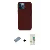 ieg™ iPhone 12 Pro Max Kılıf Zirve Modern Özel Seri - Siyah 20D Premium Cam Ekran Koruyucu + Shine Kamera Lens Koruma Cam - GS