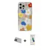 ieg™ iPhone 13 Pro Max Kılıf Eksen Asil Prime - Şeffaf Pasifik Cam Ekran Koruyucu + Rainbow Kamera Lens Koruma Cam - MI