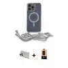 ieg™ iPhone 13 Pro Max Kılıf Eksen Özel Seri - Şeffaf Maxco Cam Ekran Koruyucu + Rainbow Kamera Lens Koruma Cam - BZ