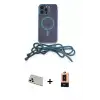 ieg™ iPhone 13 Pro Max Kılıf Eksen Özel Seri - Şeffaf Maxco Cam Ekran Koruyucu + Rainbow Kamera Lens Koruma Cam - BZ