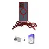 ieg™ iPhone 13 Pro Max Kılıf Eksen Özel Seri - Siyah Bilvis 5in1 3D Magic Cam Ekran Koruyucu + Rainbow Kamera Lens Koruma Cam - MI