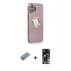 ieg™ iPhone 13 Pro Max Kılıf İz Form Serisi - Şeffaf 360 Full Body Arka Koruyucu + Shine Kamera Lens Koruma Cam - GI