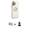 ieg™ iPhone 13 Pro Max Kılıf İz Form Serisi - Şeffaf Maxco Cam Ekran Koruyucu + Rainbow Kamera Lens Koruma Cam - BZ