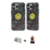ieg™ iPhone 13 Pro Max Kılıf Nova Doku Koleksiyonu - Şeffaf Maxco Cam Ekran Koruyucu + Rainbow Kamera Lens Koruma Cam - REGD