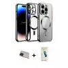 ieg™ iPhone 13 Pro Max Kılıf Nova Işık Özel Seri - Şeffaf Pasifik Cam Ekran Koruyucu + Rainbow Kamera Lens Koruma Cam - KI