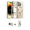 ieg™ iPhone 13 Pro Max Kılıf Nova Işık Özel Seri - Şeffaf Pasifik Cam Ekran Koruyucu + Rainbow Kamera Lens Koruma Cam - KI