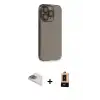 ieg™ iPhone 13 Pro Max Kılıf Siluet Minimal Özel Seri - Şeffaf Maxco Cam Ekran Koruyucu + Pers Alüminyum Kamera Lens - GD