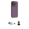 ieg™ iPhone 13 Pro Max Kılıf Siluet Minimal Özel Seri - Şeffaf Maxco Cam Ekran Koruyucu + Rainbow Kamera Lens Koruma Cam - MI