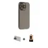 ieg™ iPhone 13 Pro Max Kılıf Siluet Minimal Özel Seri - Şeffaf Maxco Cam Ekran Koruyucu + Rainbow Kamera Lens Koruma Cam - MI